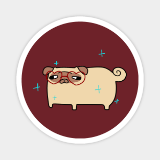 Heart Glasses Pug Magnet